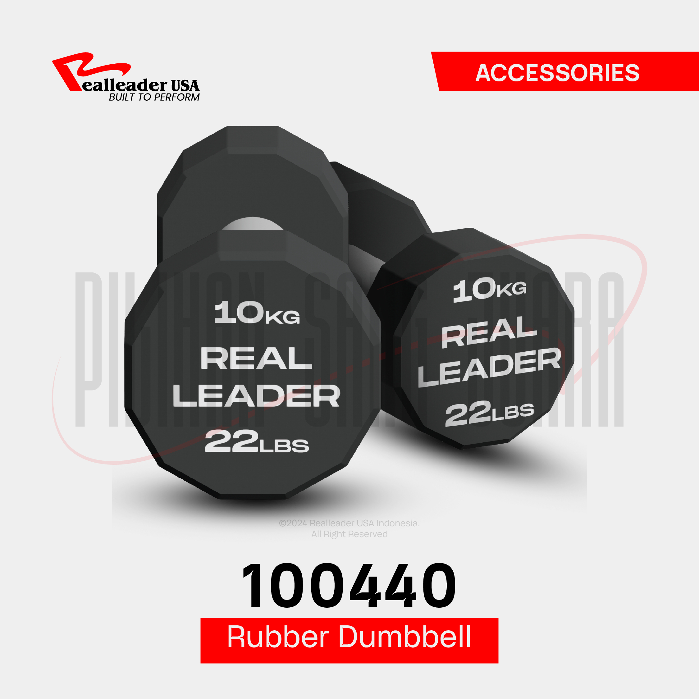 100440 Rubber Dumbbell